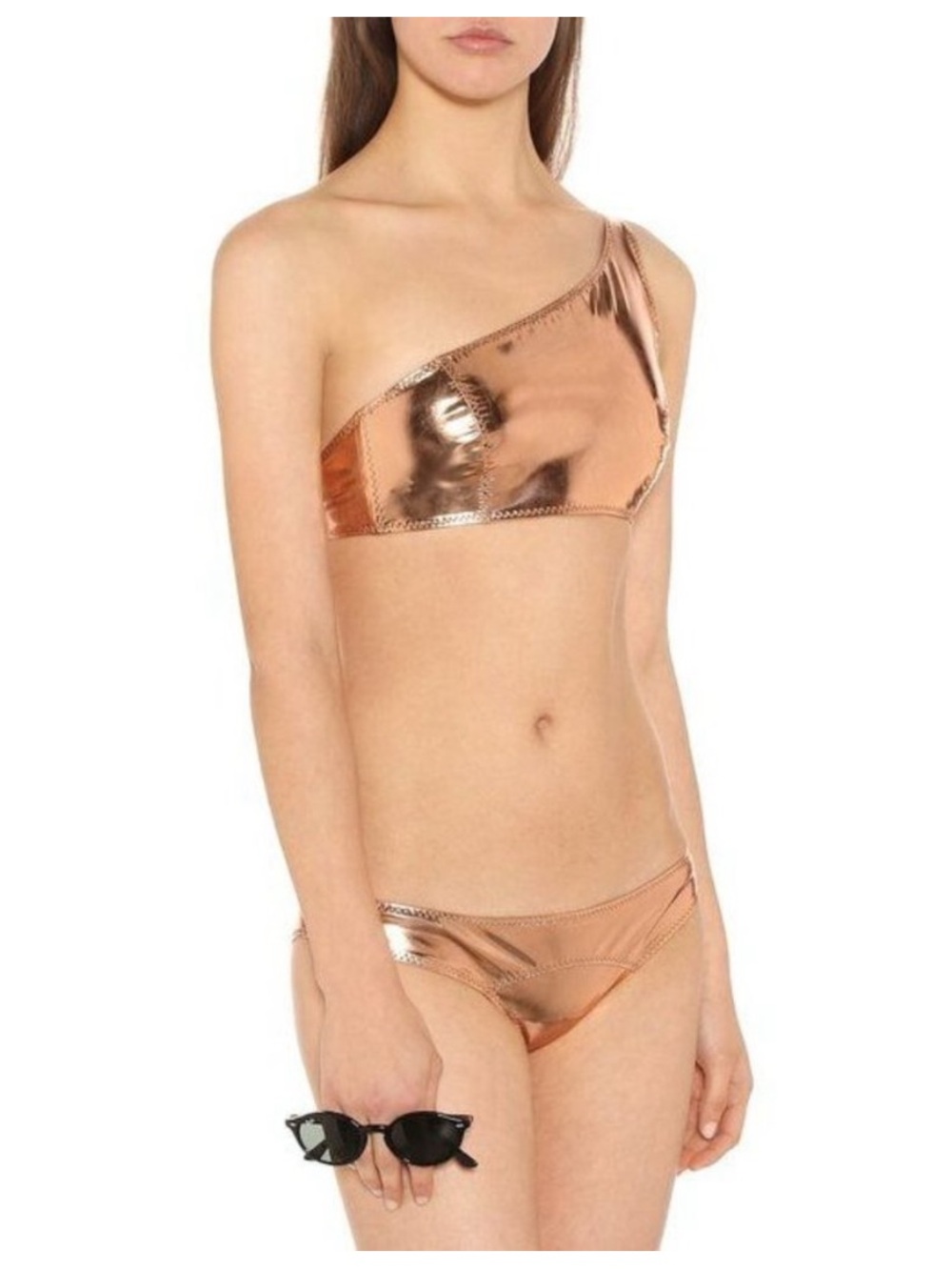 NWT Lisa Marie Fernandez Arden Metallic Bikini Set Rose Gold